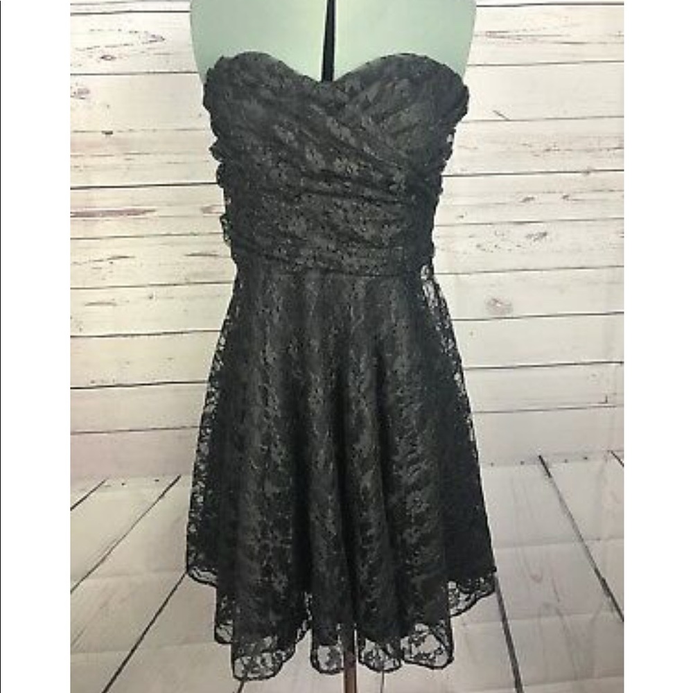 Black lace strapless dress NWT Express